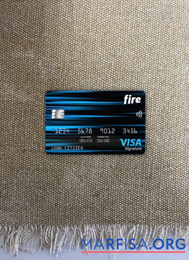 Ирландия Fire Financial Банковский Виза Подпись Карта фотообраз Лицевая сторона шаблон