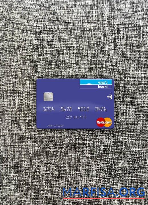 Израиль Банковский Leumi mastercard фотообраз Лицевая сторона макет