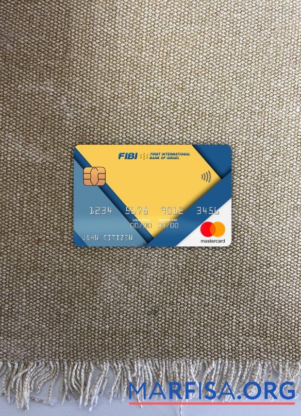 Израиль First International Банковский mastercard фотообраз Лицевая сторона шаблон