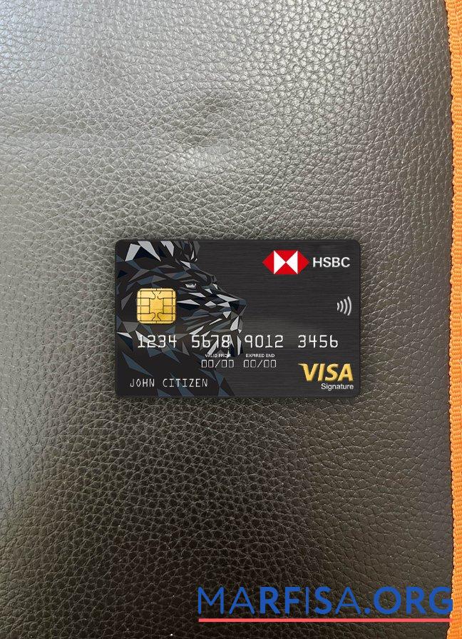 Израиль HSBC Банковский Виза Подпись Карта фотообраз Лицевая сторона образец