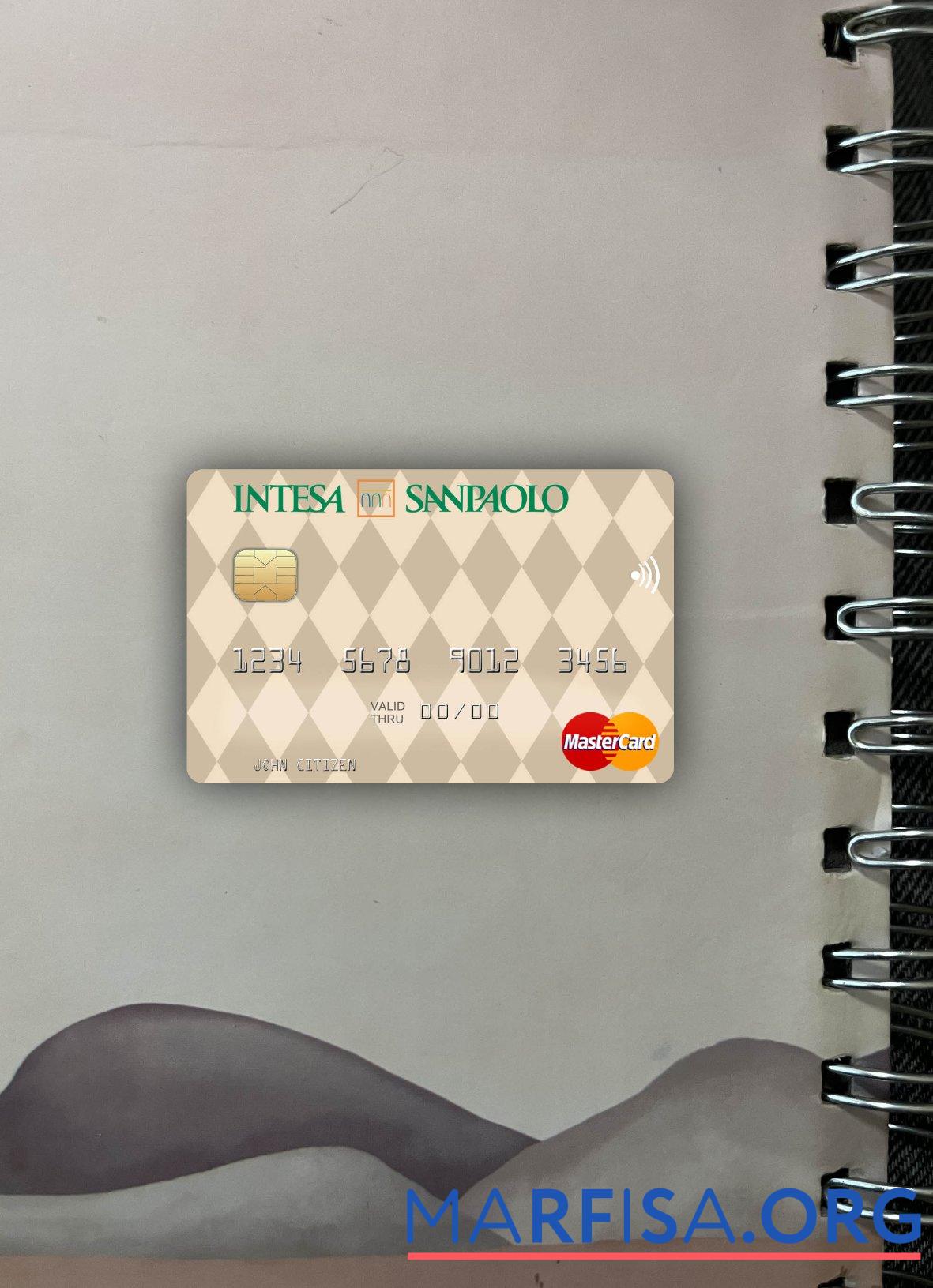 Италия Intesa Sanpaolo mastercard фотообраз Лицевая сторона образец