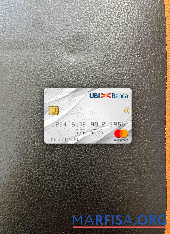Италия UBI Банковский mastercard фотообраз Лицевая сторона шаблон