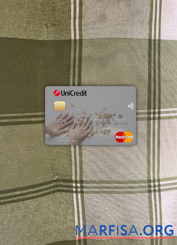 Италия UniCredit Банковский mastercard фотообраз Лицевая сторона шаблон