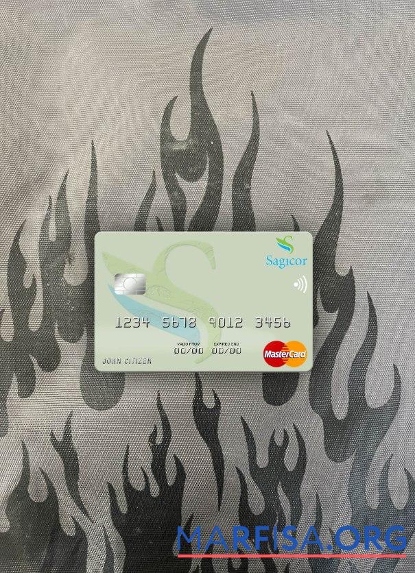 Ямайка Sagicor Банковский mastercard фотообраз Лицевая сторона образец