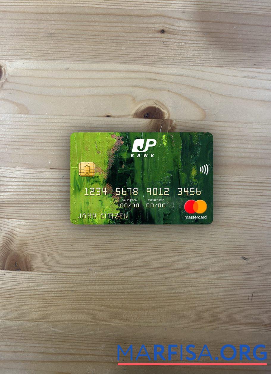 Япония Post Банковский mastercard фотообраз Лицевая сторона макет
