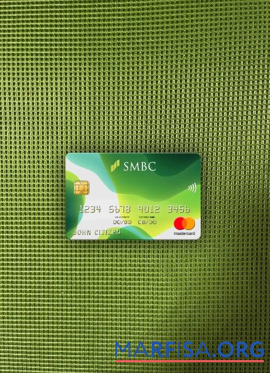 Япония Sumitomo Mitsui Banking Corporation (SMBC) Банковский mastercard фотообраз Лицевая сторона дизайн