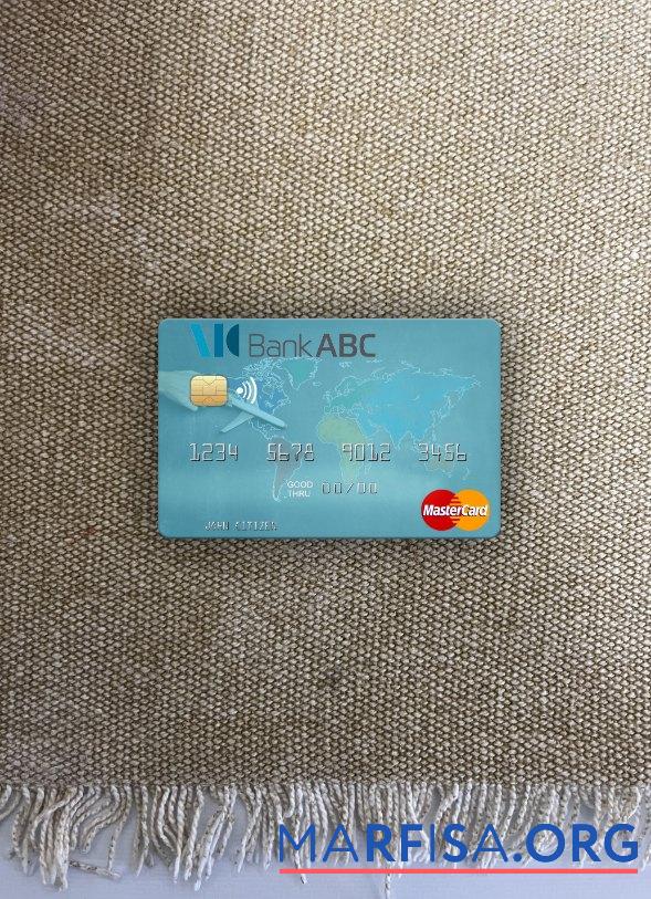 Иордания Arab Banking Corporation (ABC) mastercard фотообраз Лицевая сторона шаблон