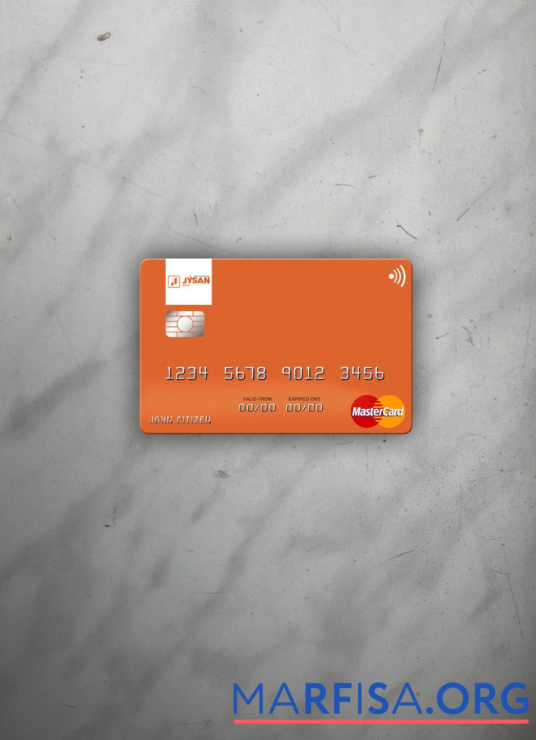 Казахстан First Heartland Jy╠üsan Банковский mastercard фотообраз Лицевая сторона предпросмотр