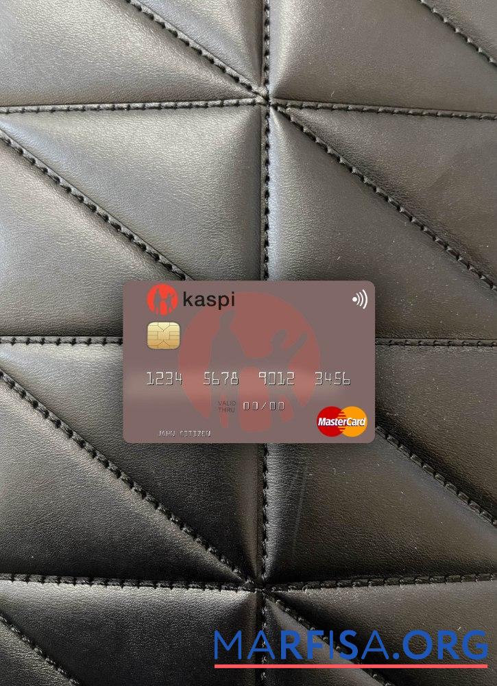 Казахстан Kaspi Банковский mastercard фотообраз Лицевая сторона образец