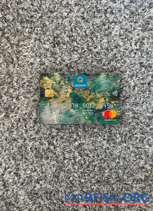 Казахстан Qazkom Банковский JCB Банковский mastercard фотообраз Лицевая сторона предпросмотр