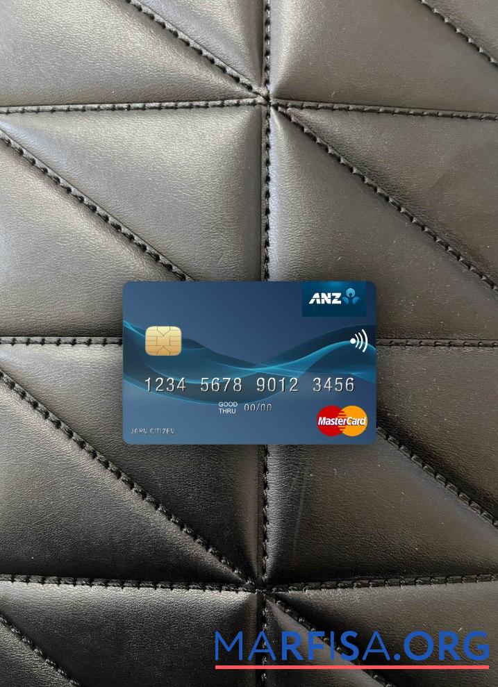 Кирибати ANZ Банковский mastercard фотообраз Лицевая сторона шаблон