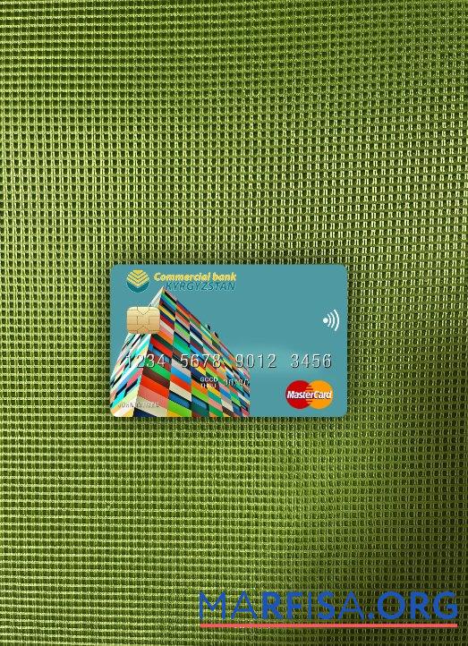 Кыргызстан коммерческий Банковский Кыргызстан mastercard фотообраз Лицевая сторона макет