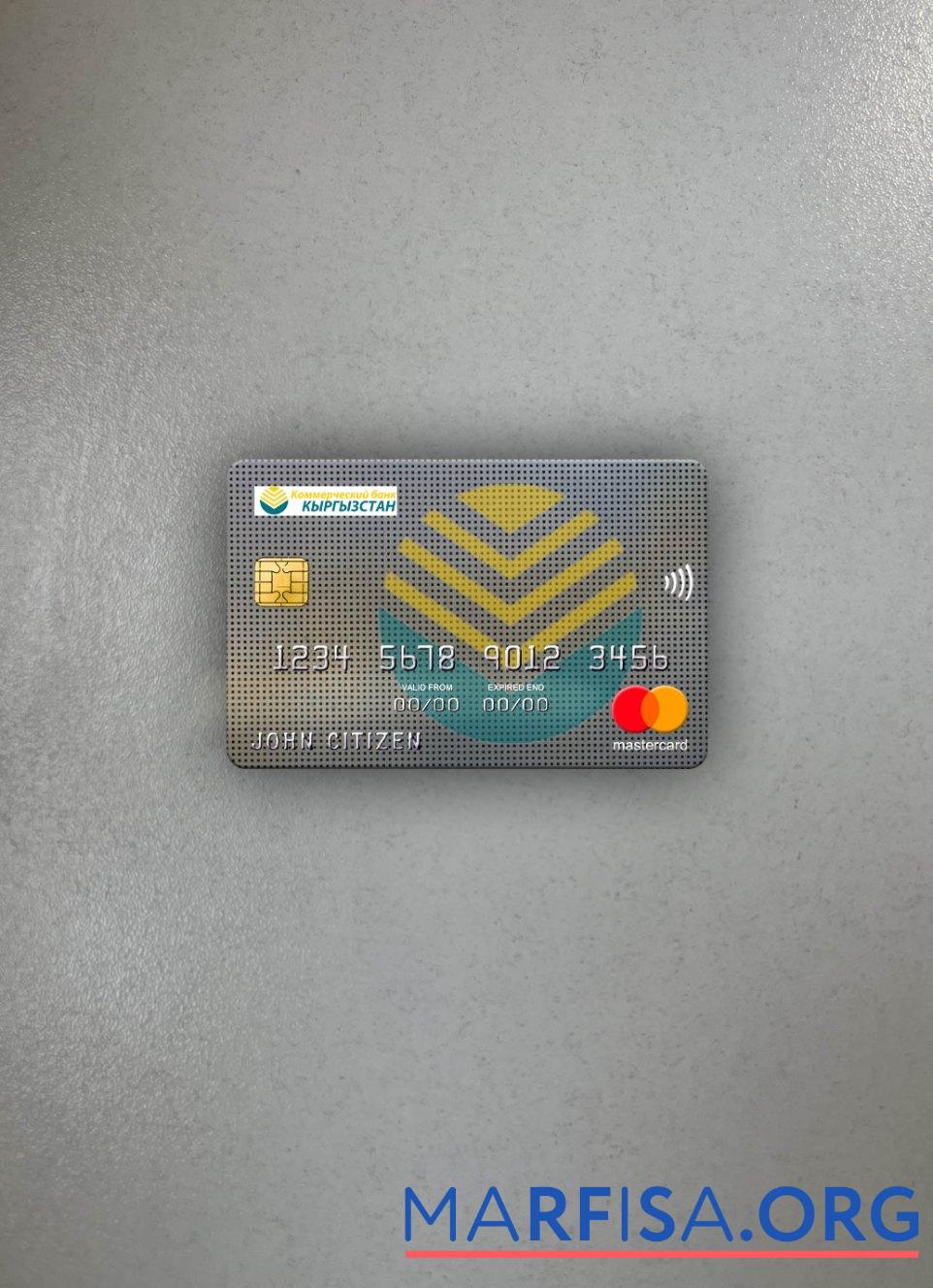 Кыргызстан Kirgizbank mastercard фотообраз Лицевая сторона шаблон