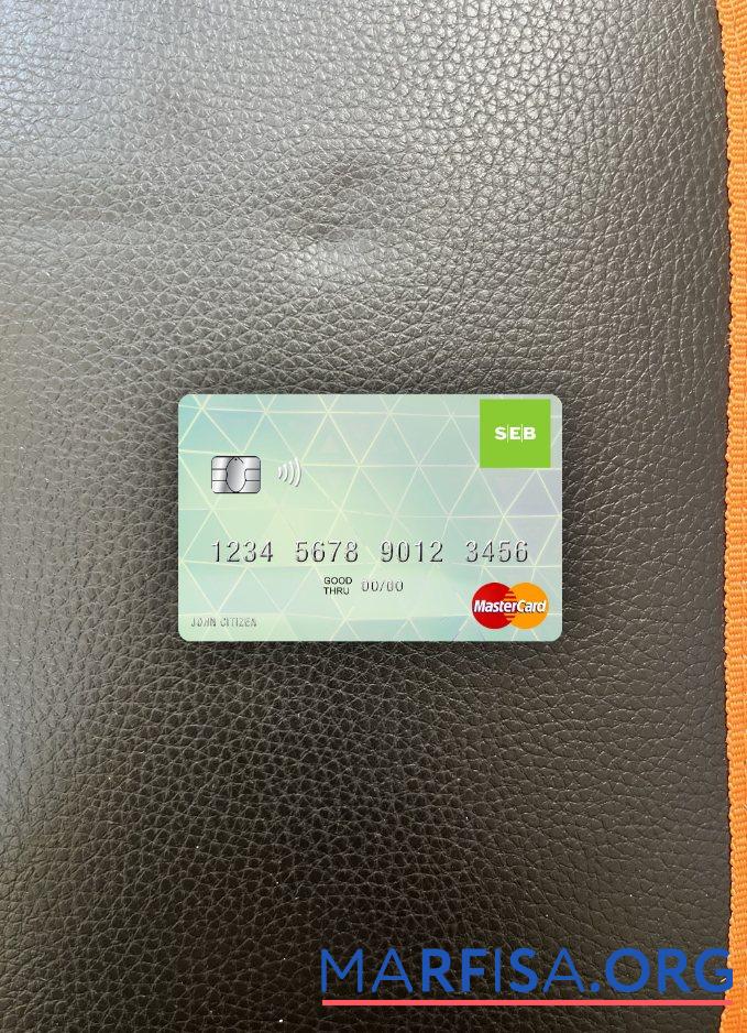 Латвия SEB Банковский mastercard фотообраз Лицевая сторона образец