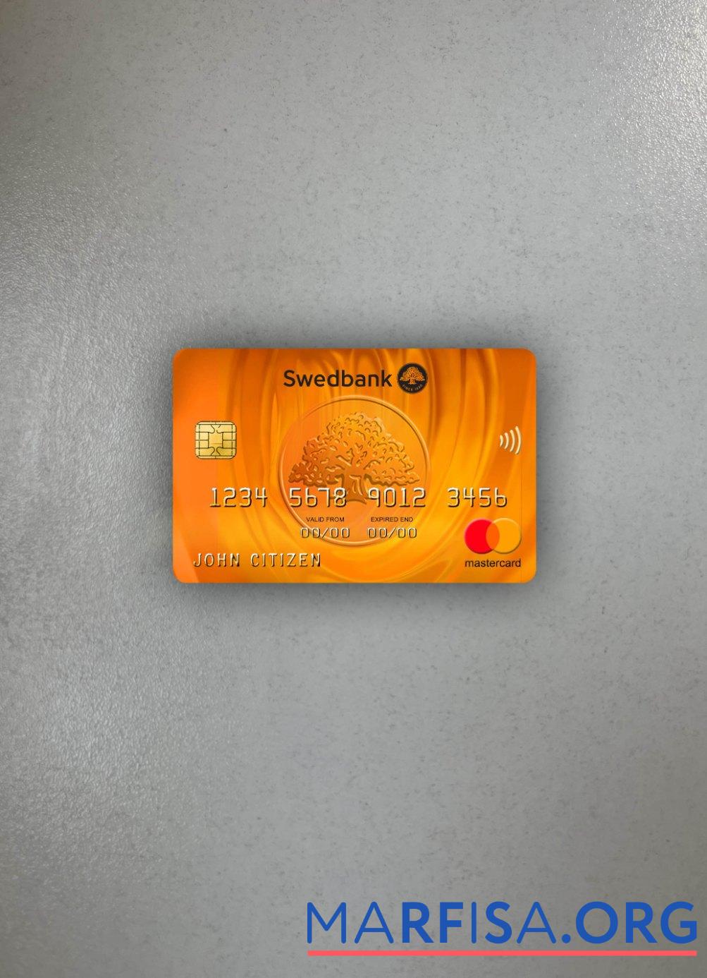 Латвия Swedbank mastercard фотообраз Лицевая сторона предпросмотр