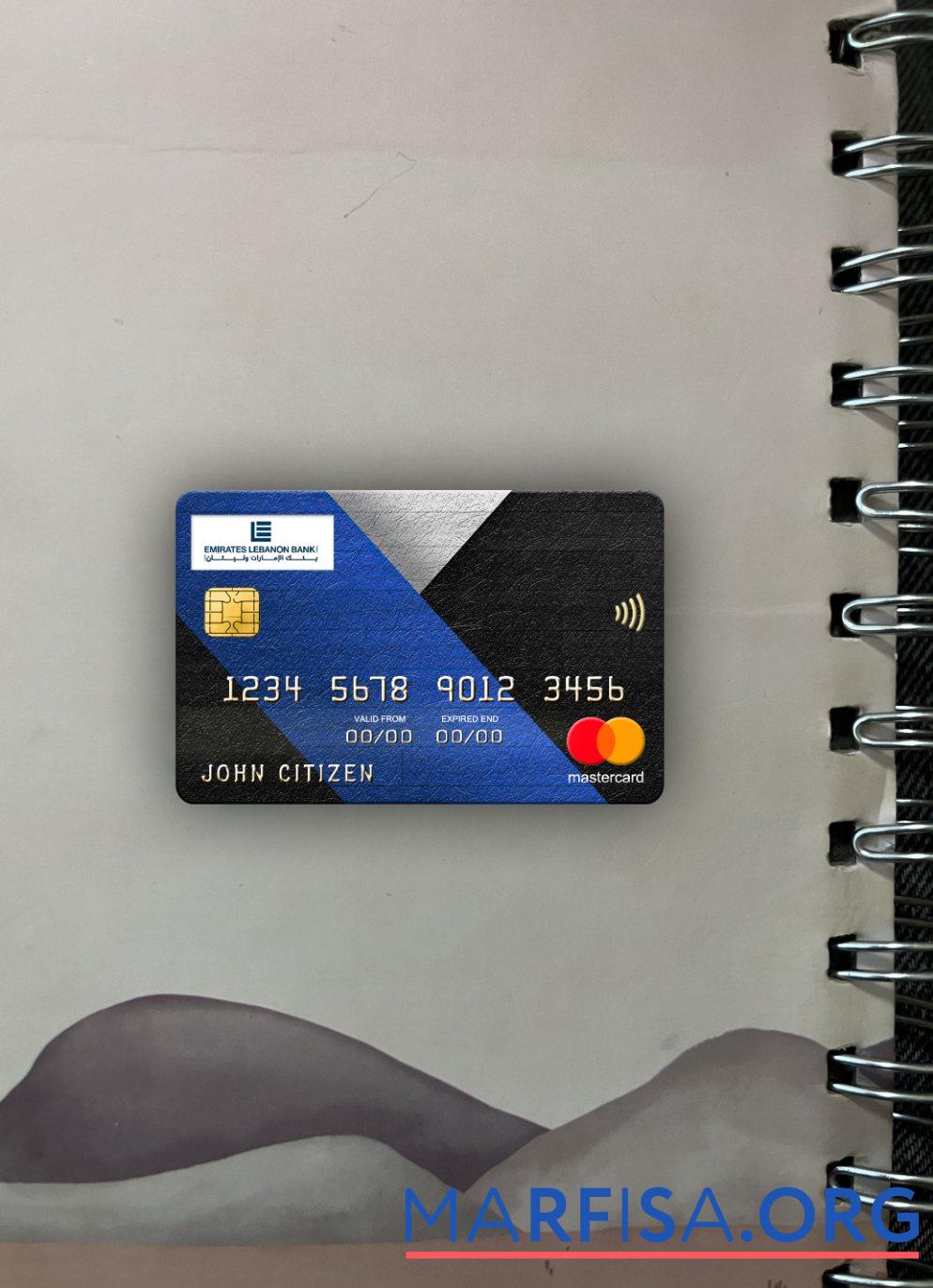 Ливан Emirates Ливан Банковский mastercard фотообраз Лицевая сторона шаблон
