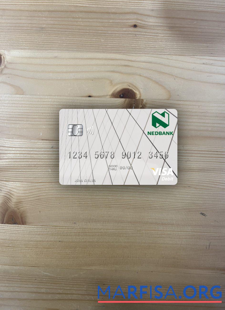 Лесото Nedbank Виза Дебет Карта фотообраз Лицевая сторона шаблон