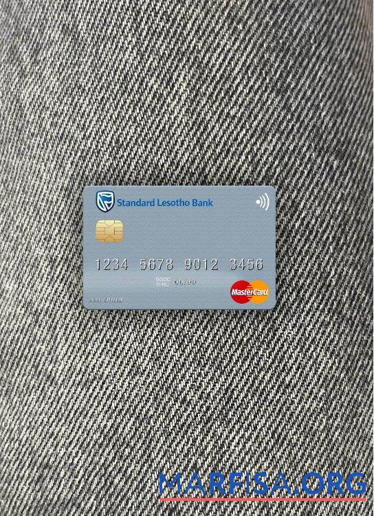 Лесото стандартный Лесото Банковский mastercard фотообраз Лицевая сторона шаблон