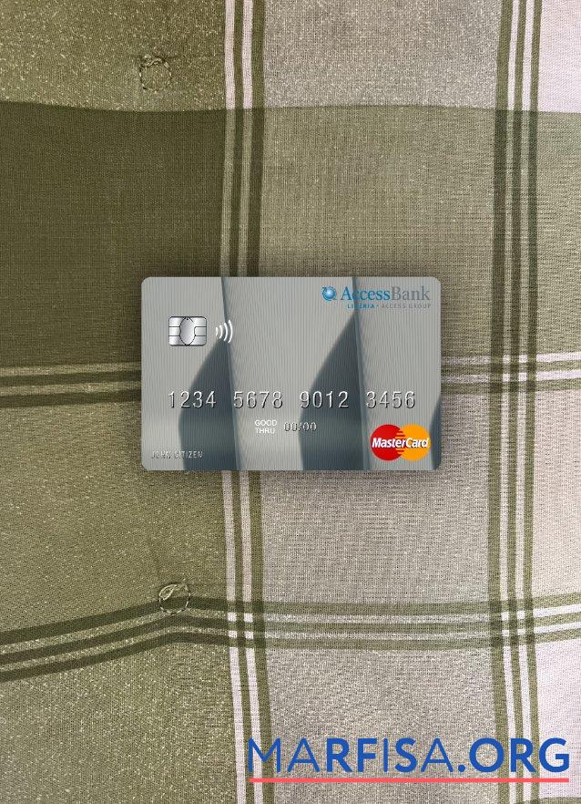 Либерия Access Банковский mastercard фотообраз Лицевая сторона шаблон