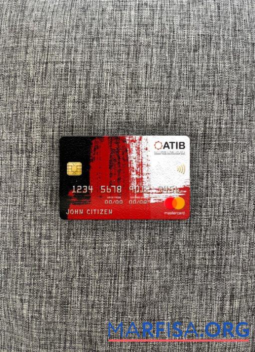 Ливия Assaray (ATIB) Банковский mastercard фотообраз Лицевая сторона макет