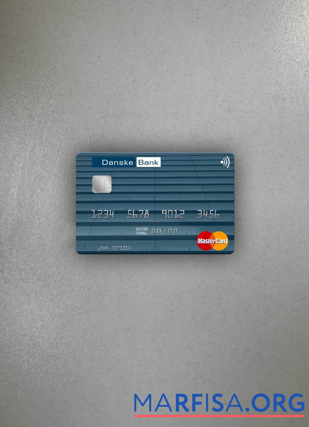 Литва Danske Банковский mastercard фотообраз Лицевая сторона шаблон