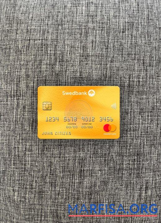 Литва Swedbank mastercard фотообраз Лицевая сторона макет
