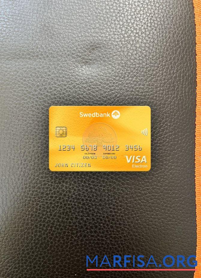 Литва Swedbank Виза electron Карта фотообраз Лицевая сторона дизайн