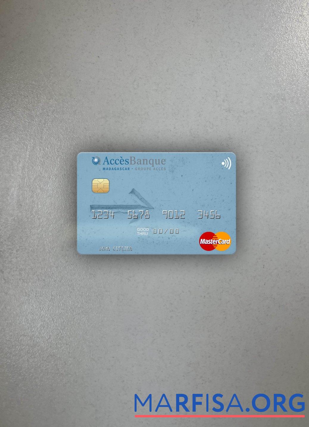 Мадагаскар Acce╠ÇsBanque mastercard фотообраз Лицевая сторона шаблон