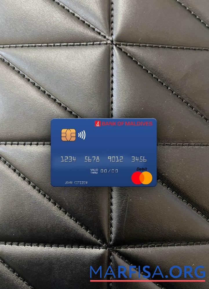 Мальдивы Банковский of Мальдивы mastercard фотообраз Лицевая сторона шаблон