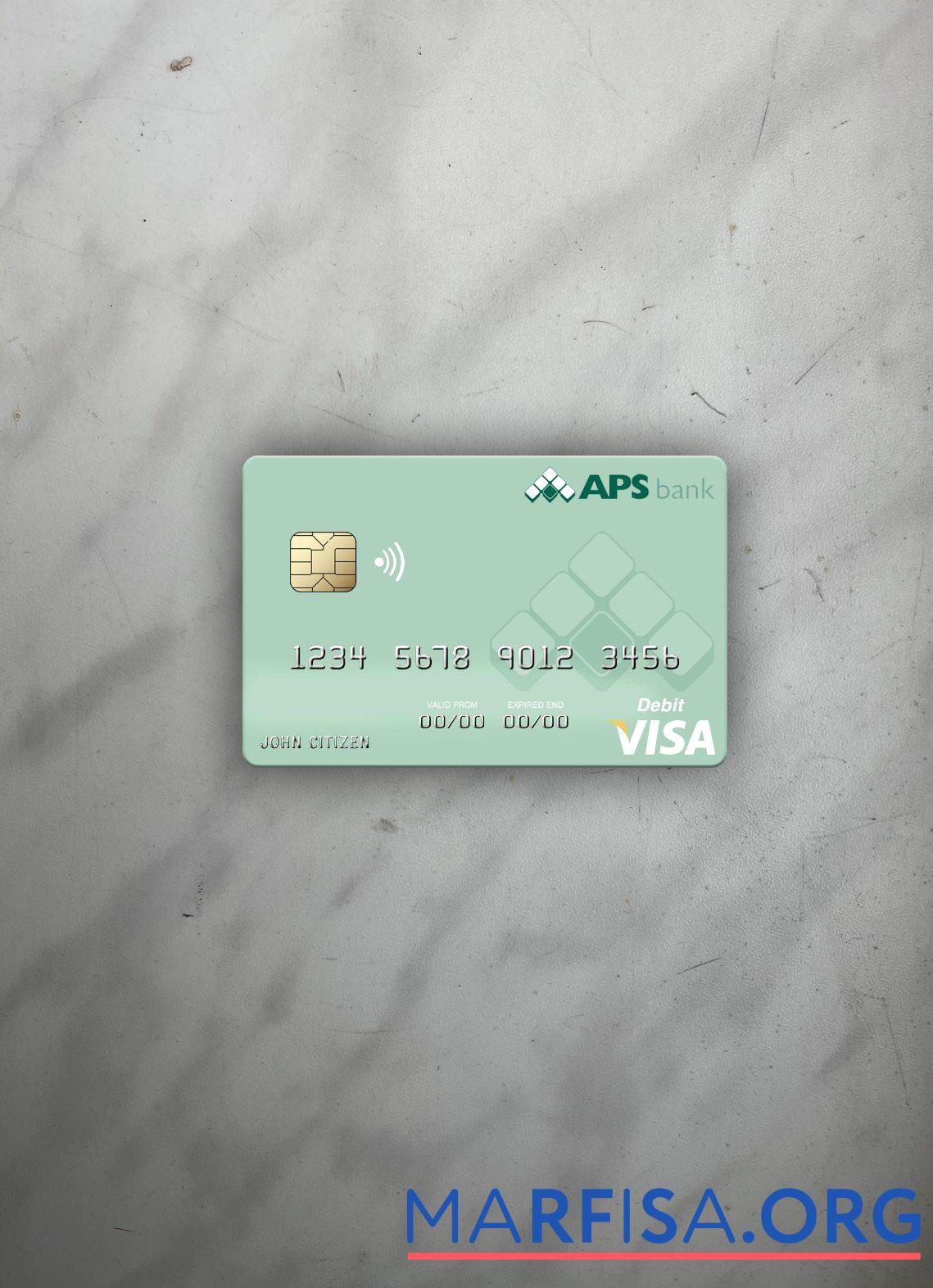 Мальта APS Банковский Limited Виза Дебет Карта фотообраз Лицевая сторона предпросмотр