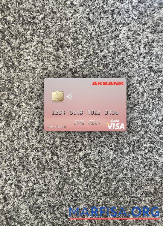 Мальта Akbank T.A.S╠º. Виза Дебет Карта фотообраз Лицевая сторона предпросмотр