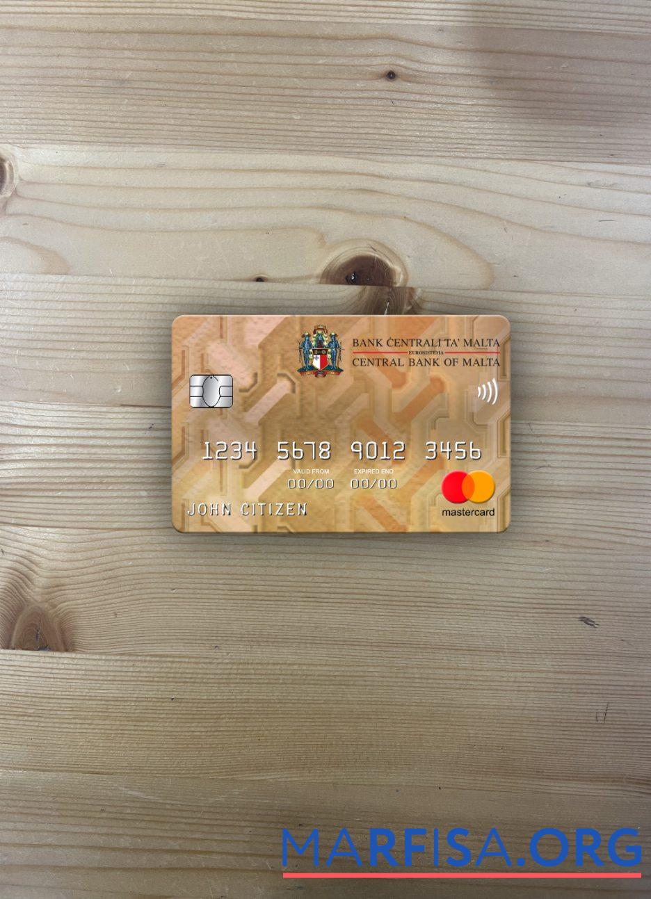 Мальта Central Банковский mastercard фотообраз Лицевая сторона дизайн