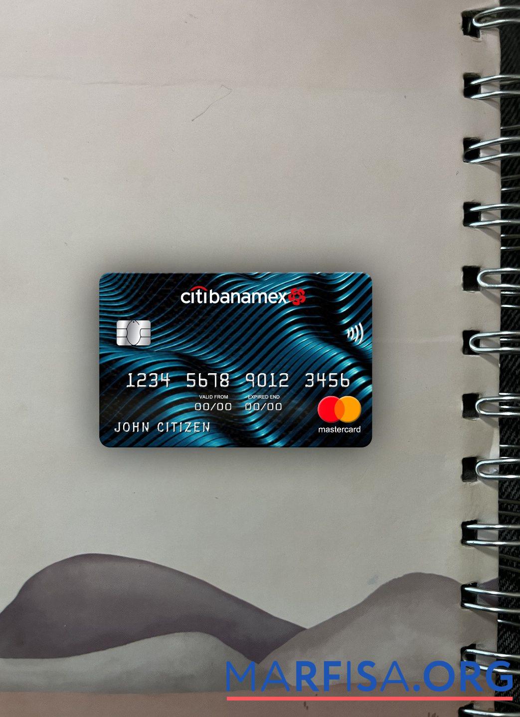Мексика Citibanamex Банковский mastercard фотообраз Лицевая сторона образец