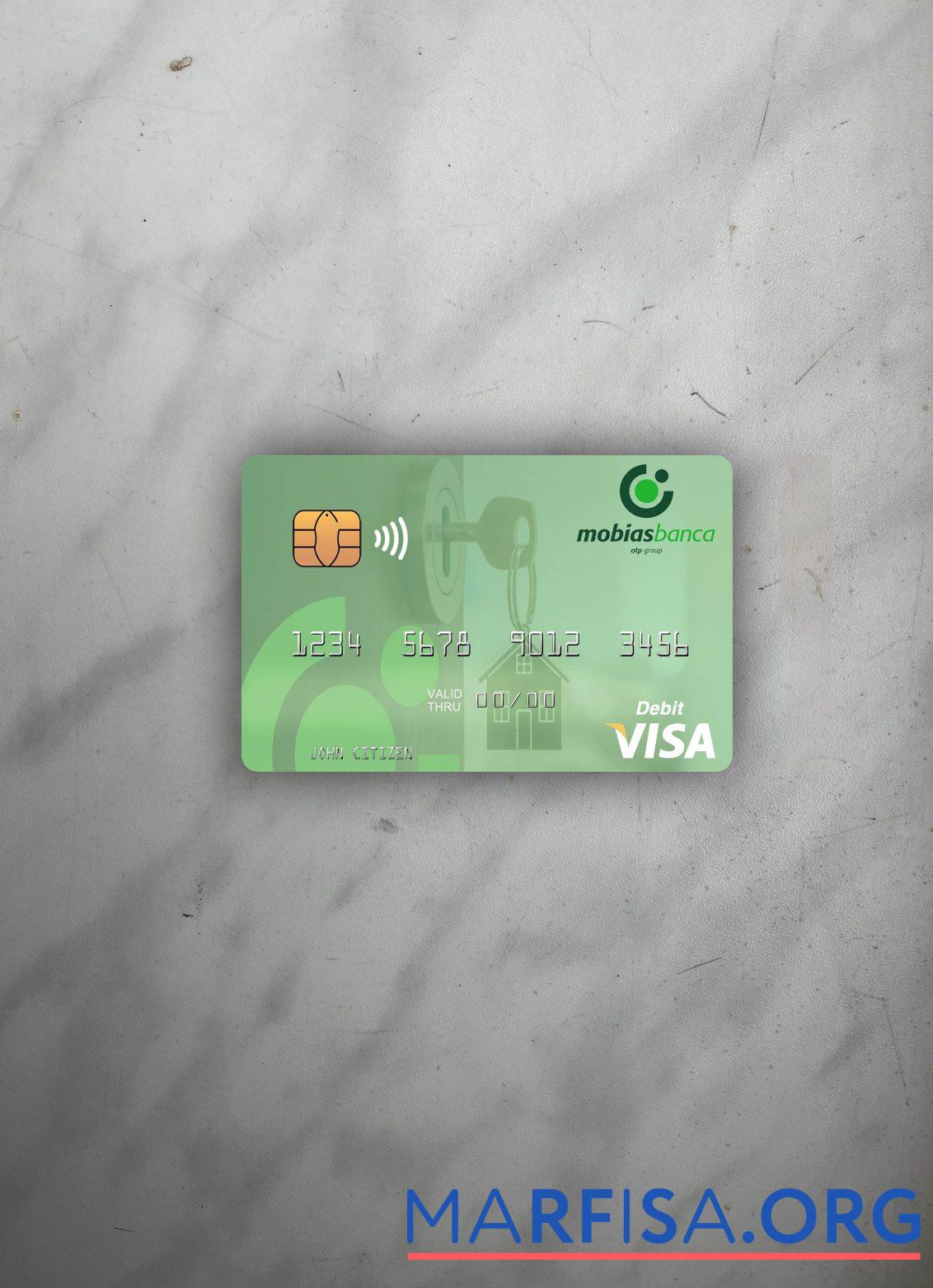 Молдова MobiasBanca Виза Дебет Карта фотообраз Лицевая сторона образец