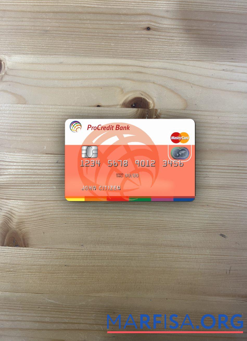 Молдова ProCredit Банковский MasterCard 1 фотообраз Лицевая сторона дизайн