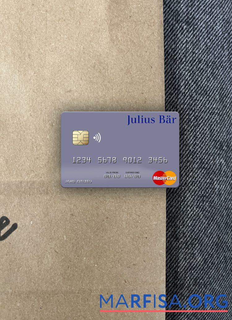 Монако Julius Ba╠êr & Co. AG Банковский mastercard фотообраз Лицевая сторона макет