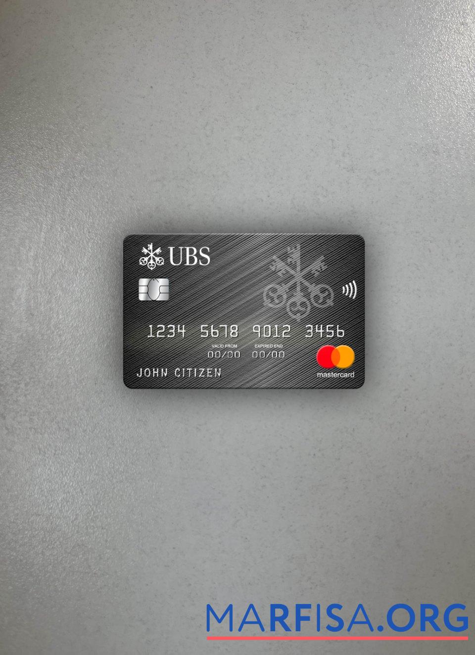 Монако UBS Банковский mastercard фотообраз Лицевая сторона дизайн