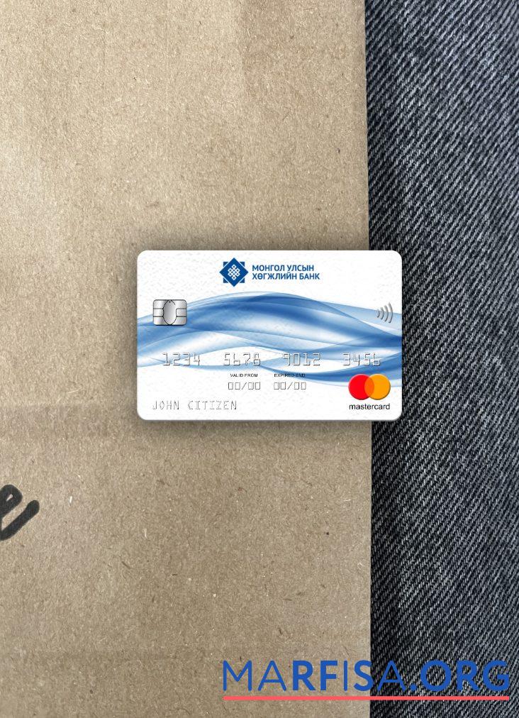 Монголия Development Банковский mastercard фотообраз Лицевая сторона образец