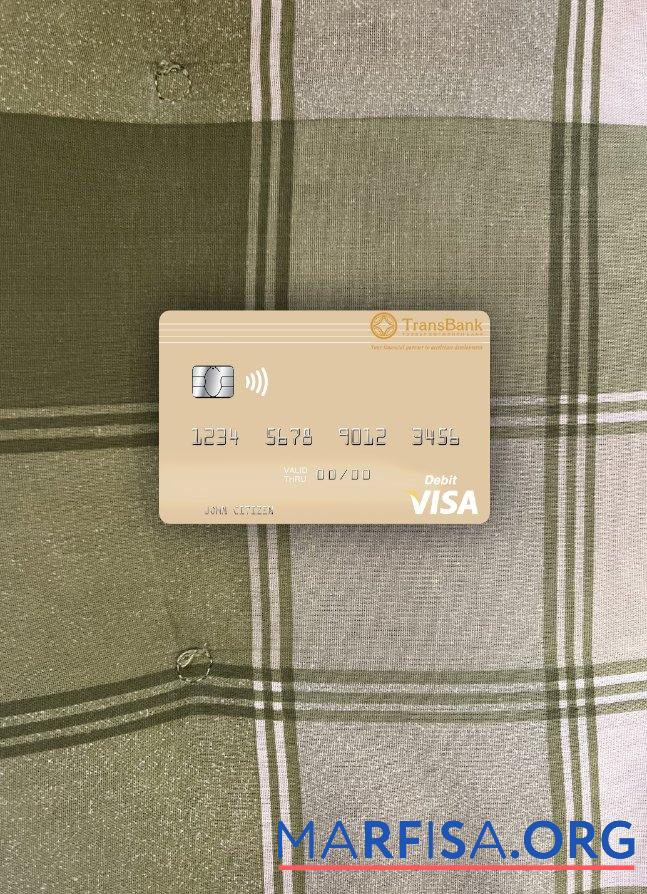 Монголия TransBank of Монголия Виза Дебет Карта фотообраз Лицевая сторона макет