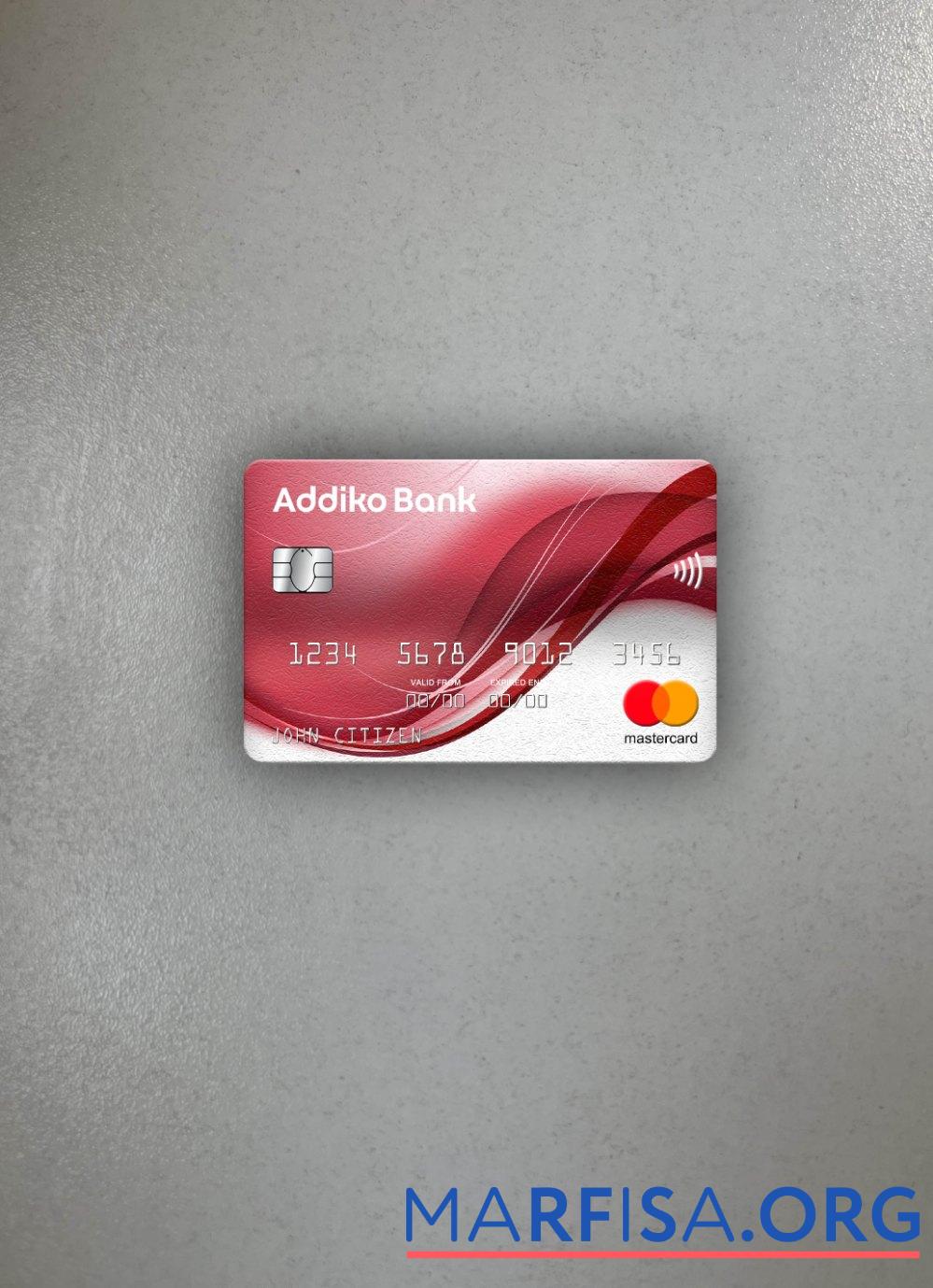 Черногория Addiko Банковский mastercard фотообраз Лицевая сторона предпросмотр