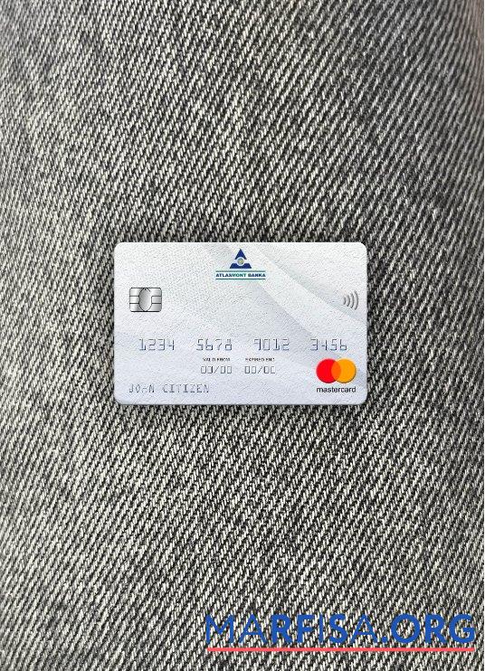 Черногория Atlasmont Банковский mastercard фотообраз Лицевая сторона образец