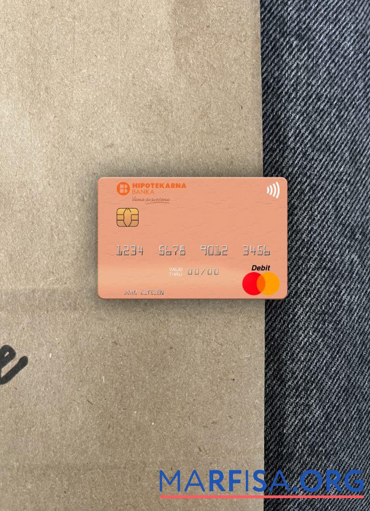 Черногория Hipotekarna Banka mastercard фотообраз Лицевая сторона образец