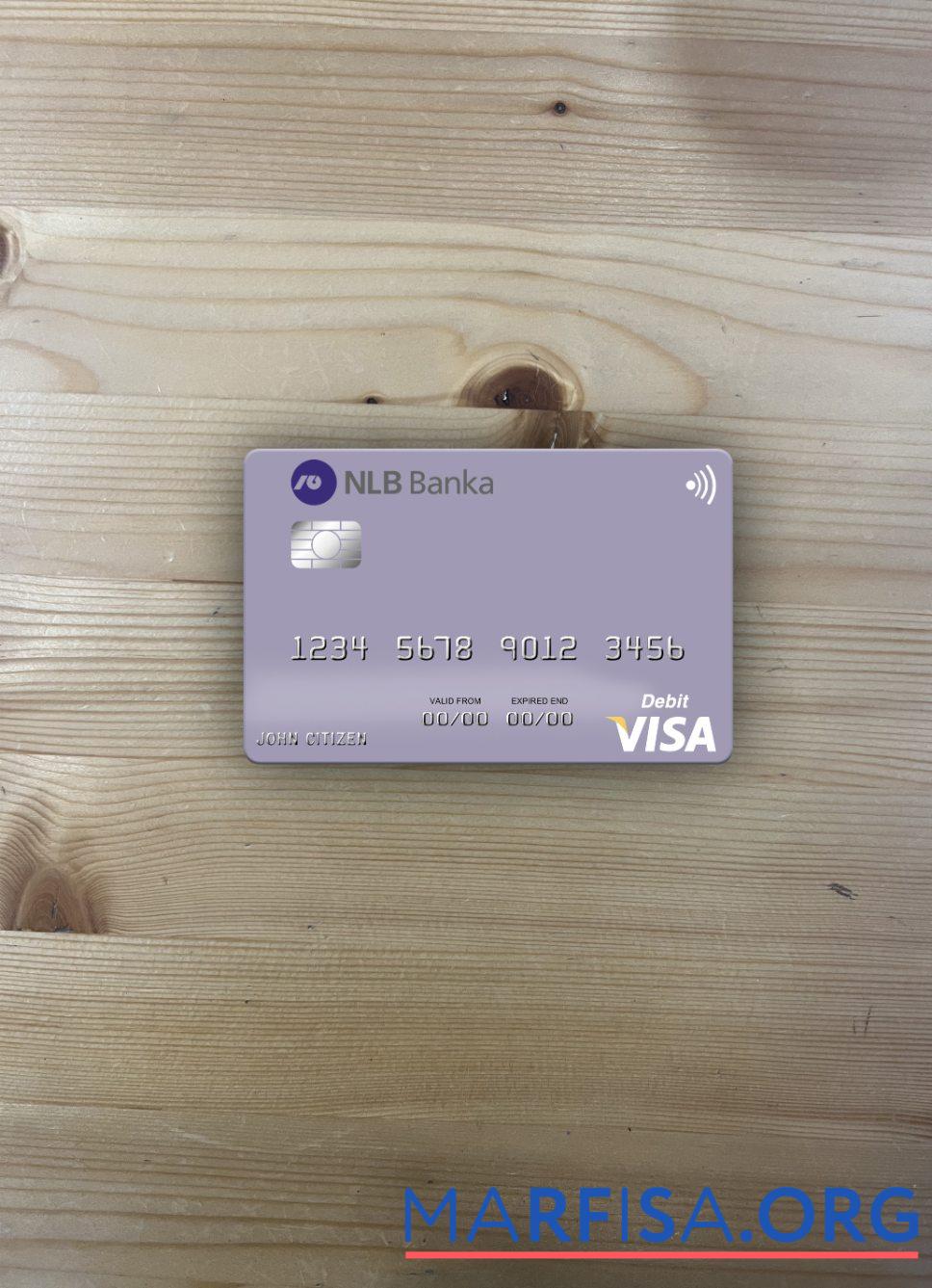 Черногория NLB Banka a.d. Podgorica Виза Дебет Карта фотообраз Лицевая сторона дизайн