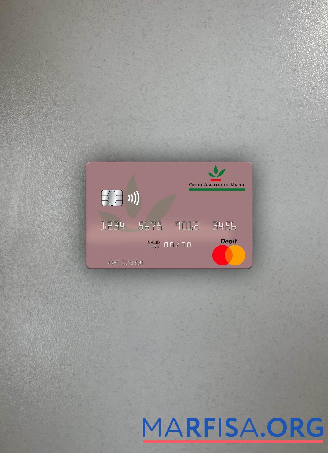 Марокко Cre╠üdit Agricole du Maroc mastercard фотообраз Лицевая сторона шаблон