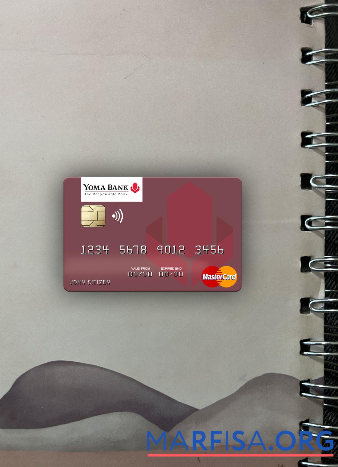 Мьянма Yoma Банковский mastercard фотообраз Лицевая сторона макет