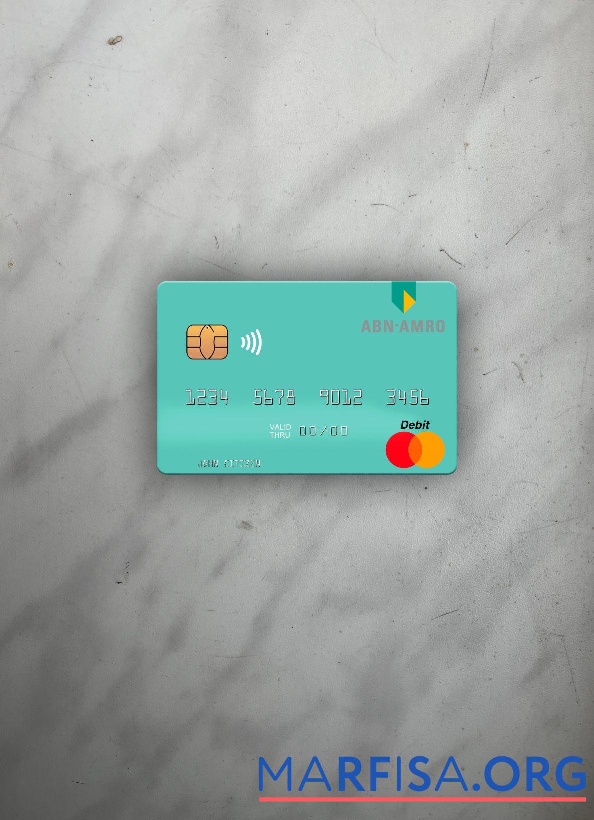 Нидерланды ABN AMRO Банковский mastercard фотообраз Лицевая сторона макет