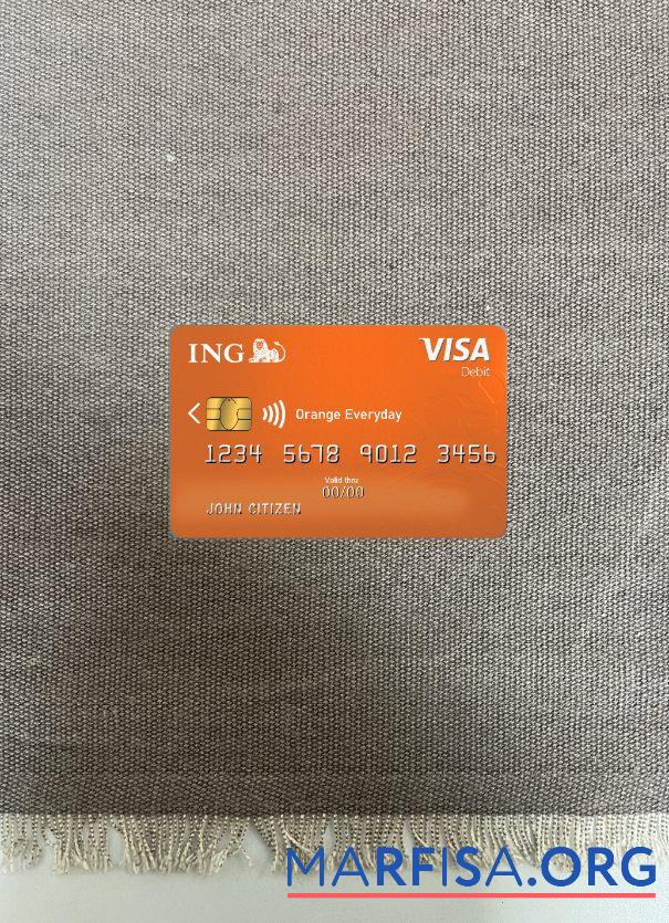 Нидерланды ING Orange Виза фотообраз Лицевая сторона дизайн