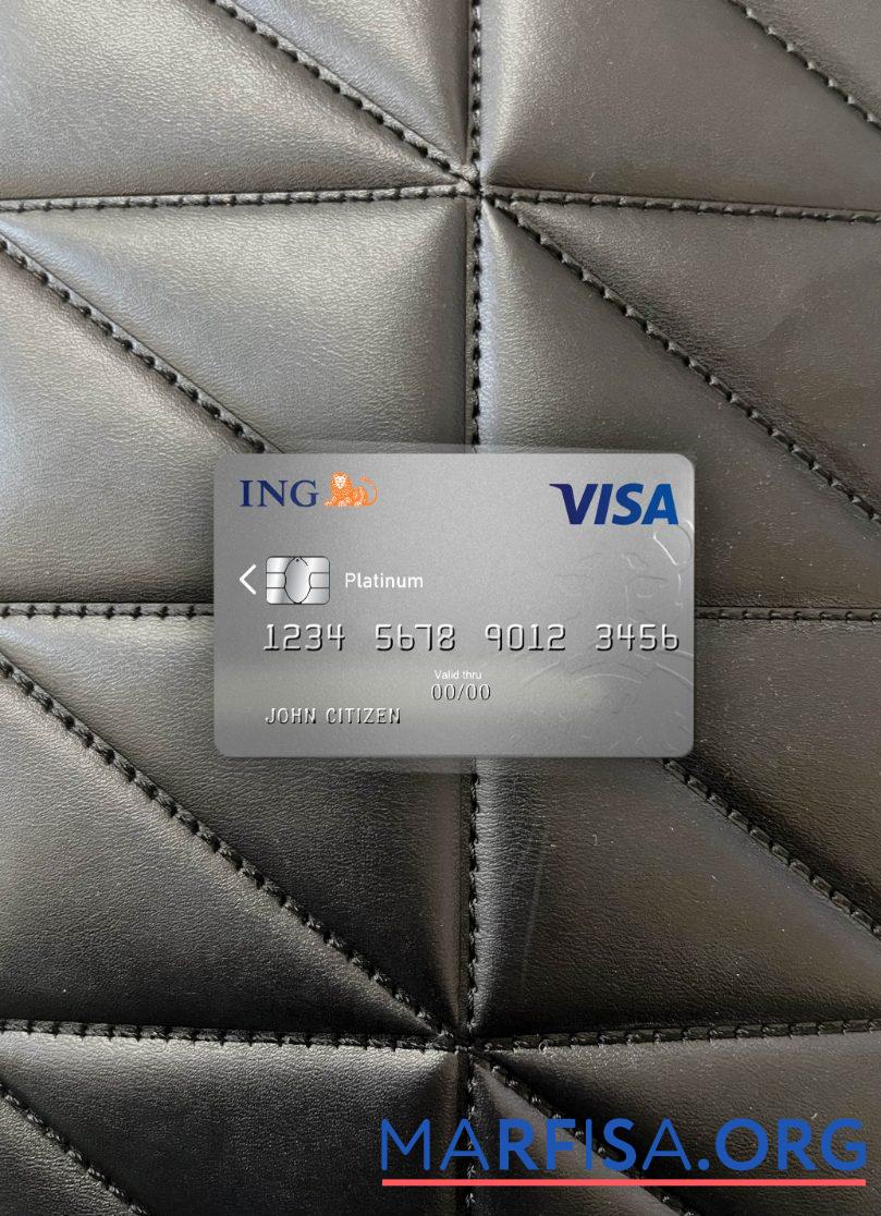 Нидерланды ING Банковский Виза Карта platinum фотообраз Лицевая сторона предпросмотр