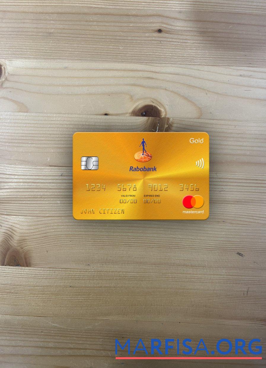 Нидерланды Rabobank mastercard gold фотообраз Лицевая сторона шаблон