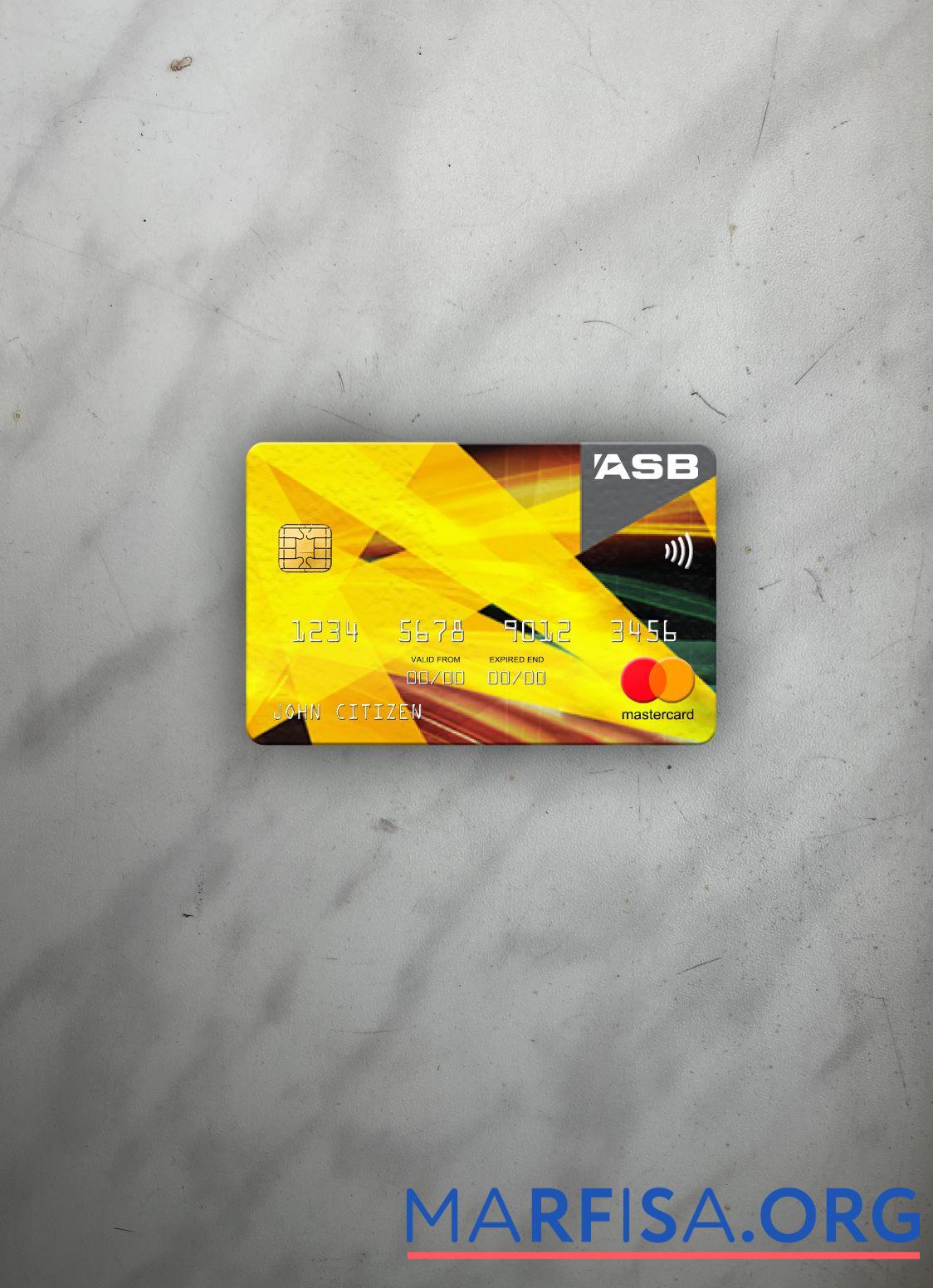 Новая Зеландия ASB Банковский mastercard фотообраз Лицевая сторона предпросмотр